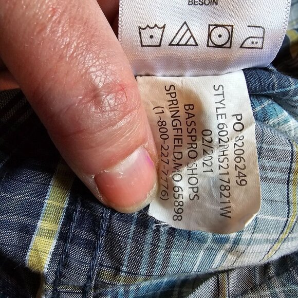 Red Head Brand Shirt Blue Mens Size Large Pearl Snap Plaid Short Sleeve Casual - Picture 12 of 14